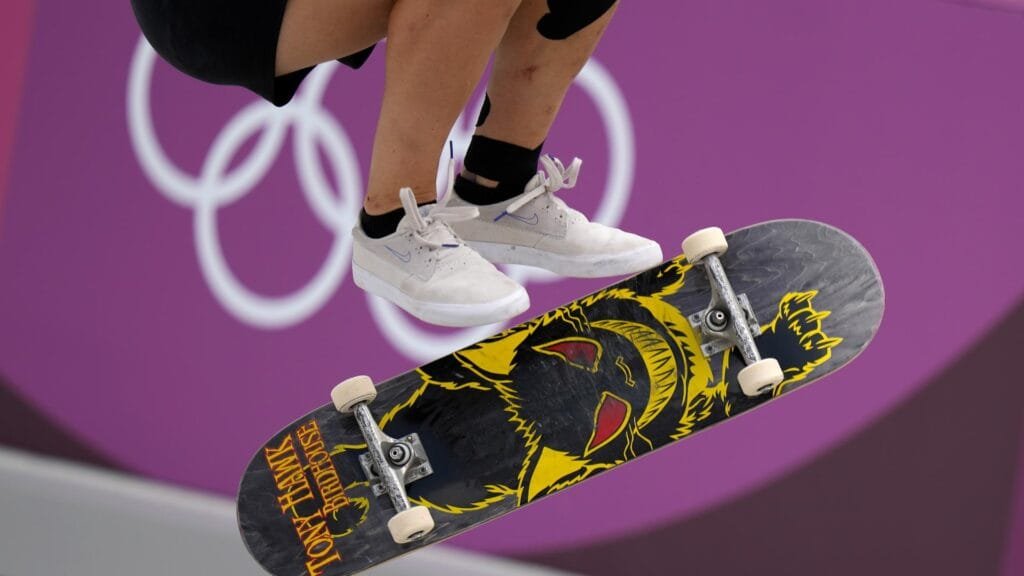 skateborader in action at the Olympics
