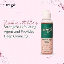 "Trego Toner bottle with a bright and radiant glow in the background"
