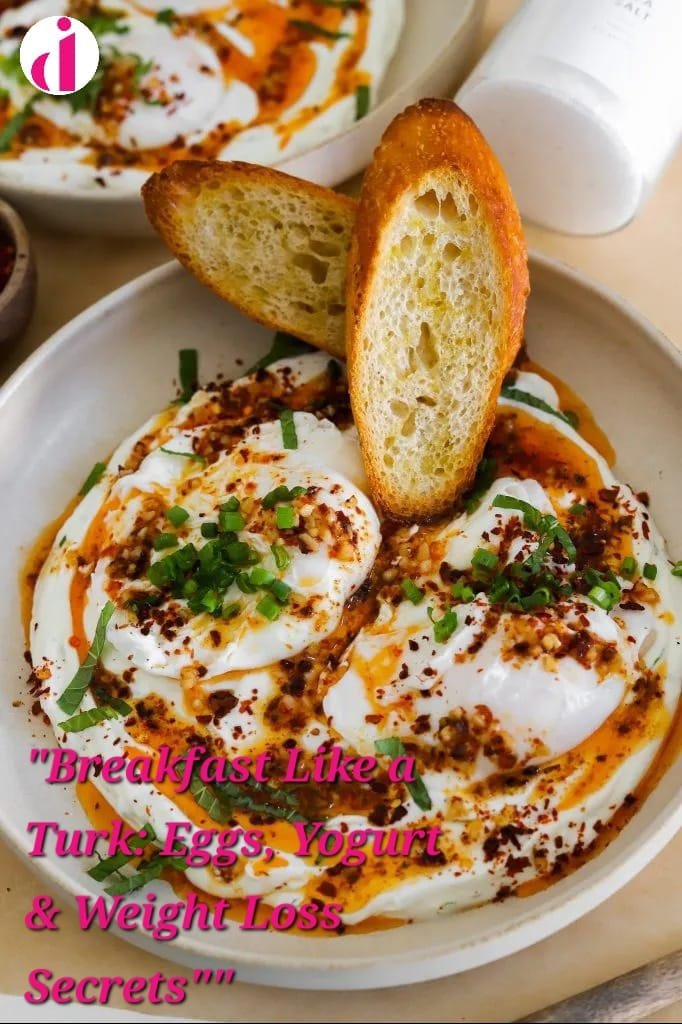 "Turkish breakfast eggs with yogurt sauce"