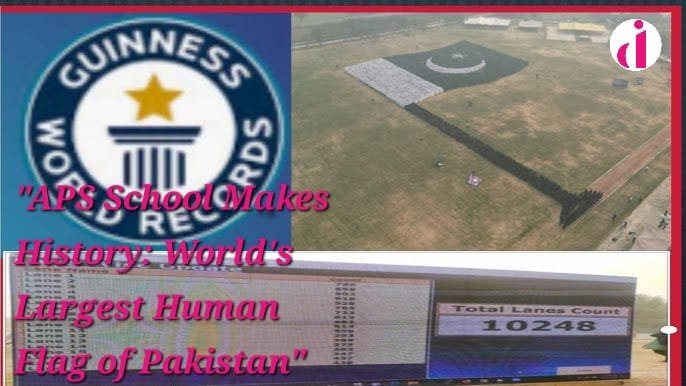 "APS School's World's Largest Human Flag of Pakistan"
