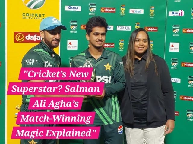 "Salman Ali Agha celebrating his match-winning performance with bat and ball during Pakistan’s ODI victory against South Africa."