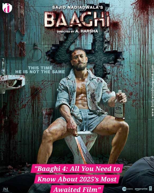 "Bhaggi 4 movie poster with vibrant action scenes and main characters"