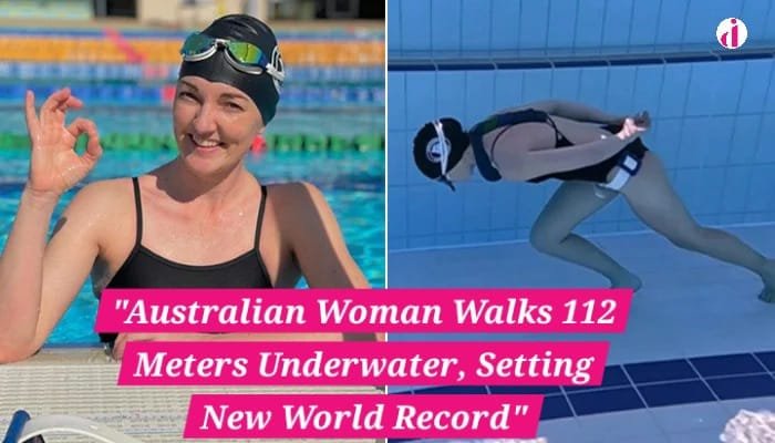 Australian woman sets a new world record by walking 112 meters underwater in a single breath