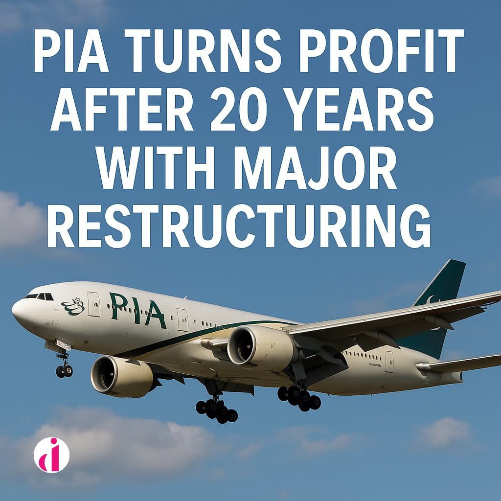 "PIA records profit after 20 years following major restructuring."