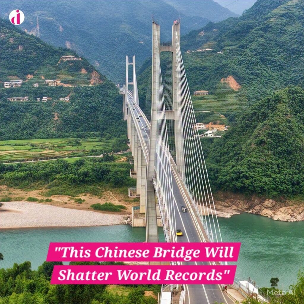 Construction workers building a bridge over Nujiang River in 2025