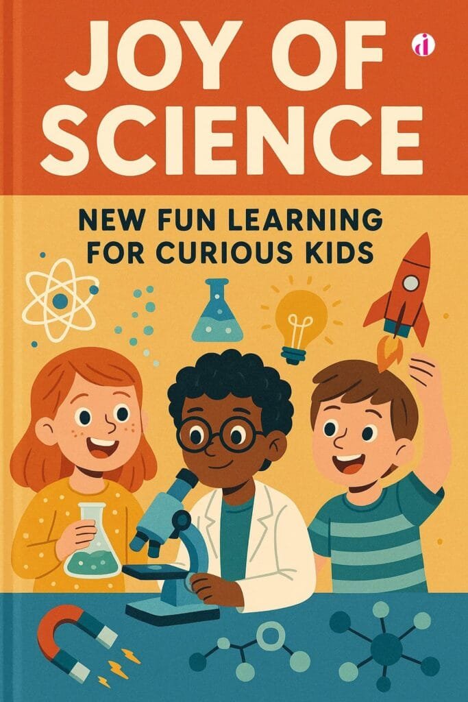 Excited kids engaging in hands-on science experiments at the Joy of Science event.