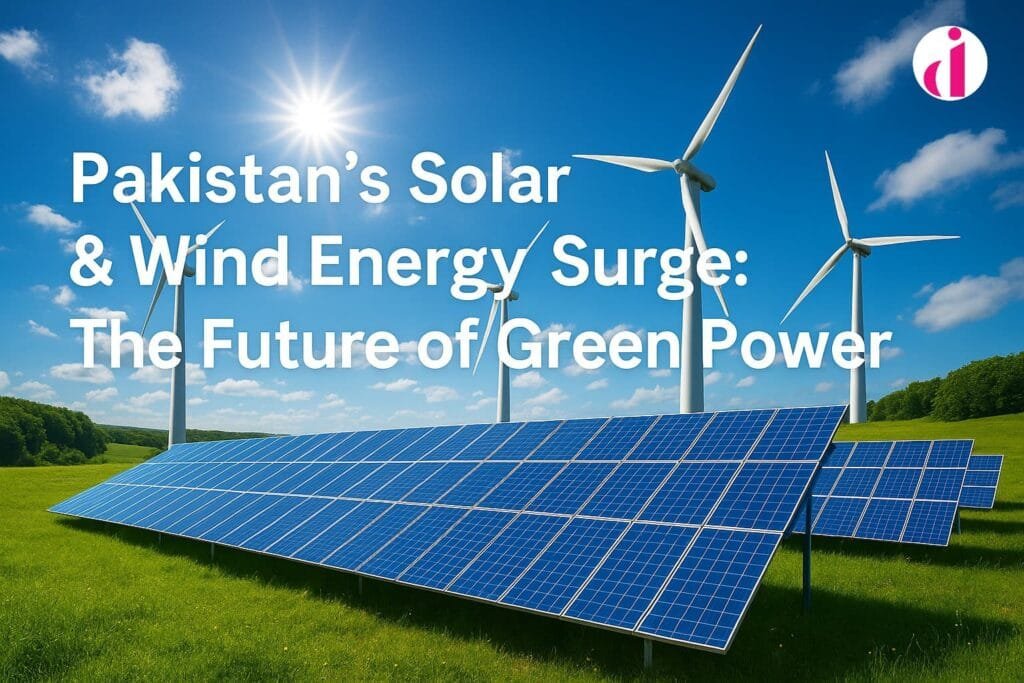 Hybrid renewable energy setup combining solar panels and wind turbines in Pakistan