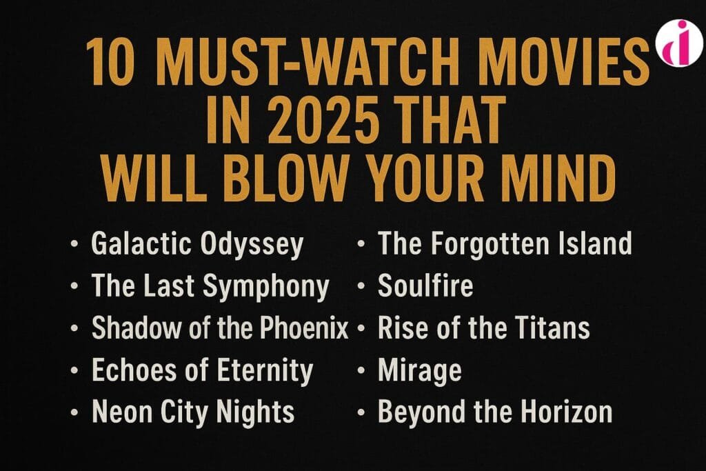 List of the 10 Must-Watch Movies in 2025 displayed with a bold and cinematic design.