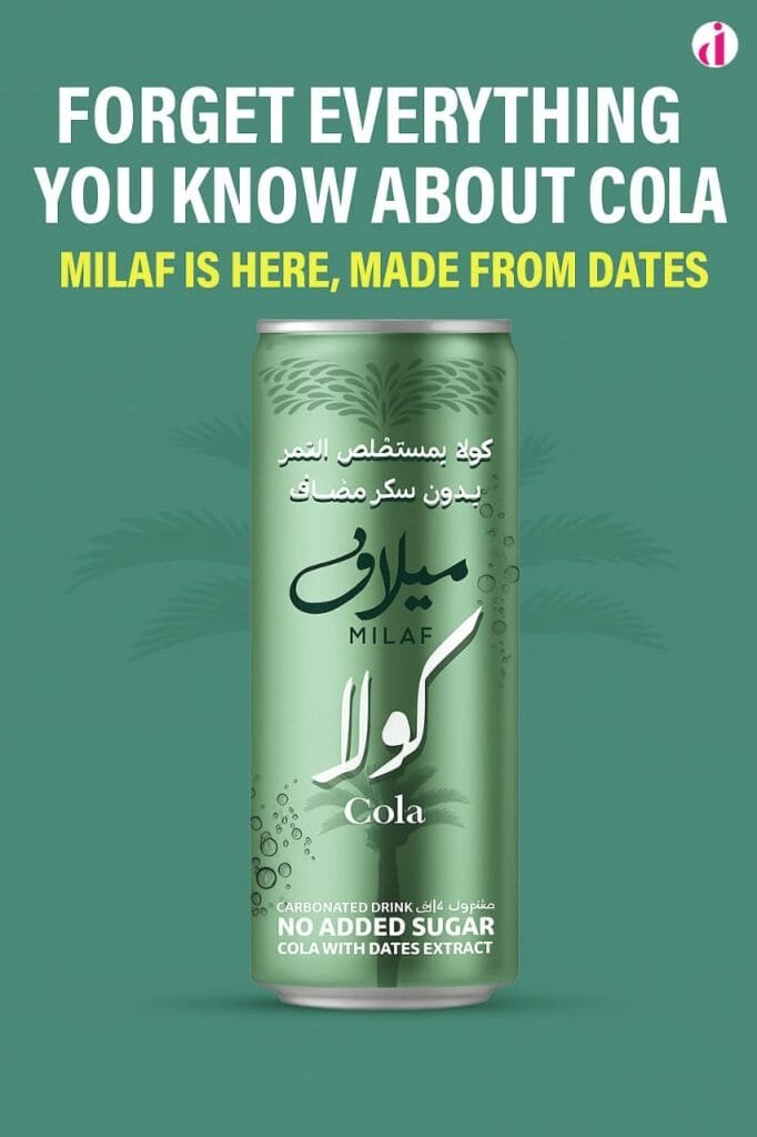 Milaf Cola date-based soft drink promotional image in Pakistan