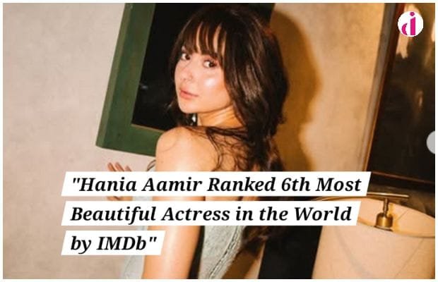 Pakistani actress Hania Aamir smiles after being ranked 6th Most Beautiful Actress in the World by IMDb
